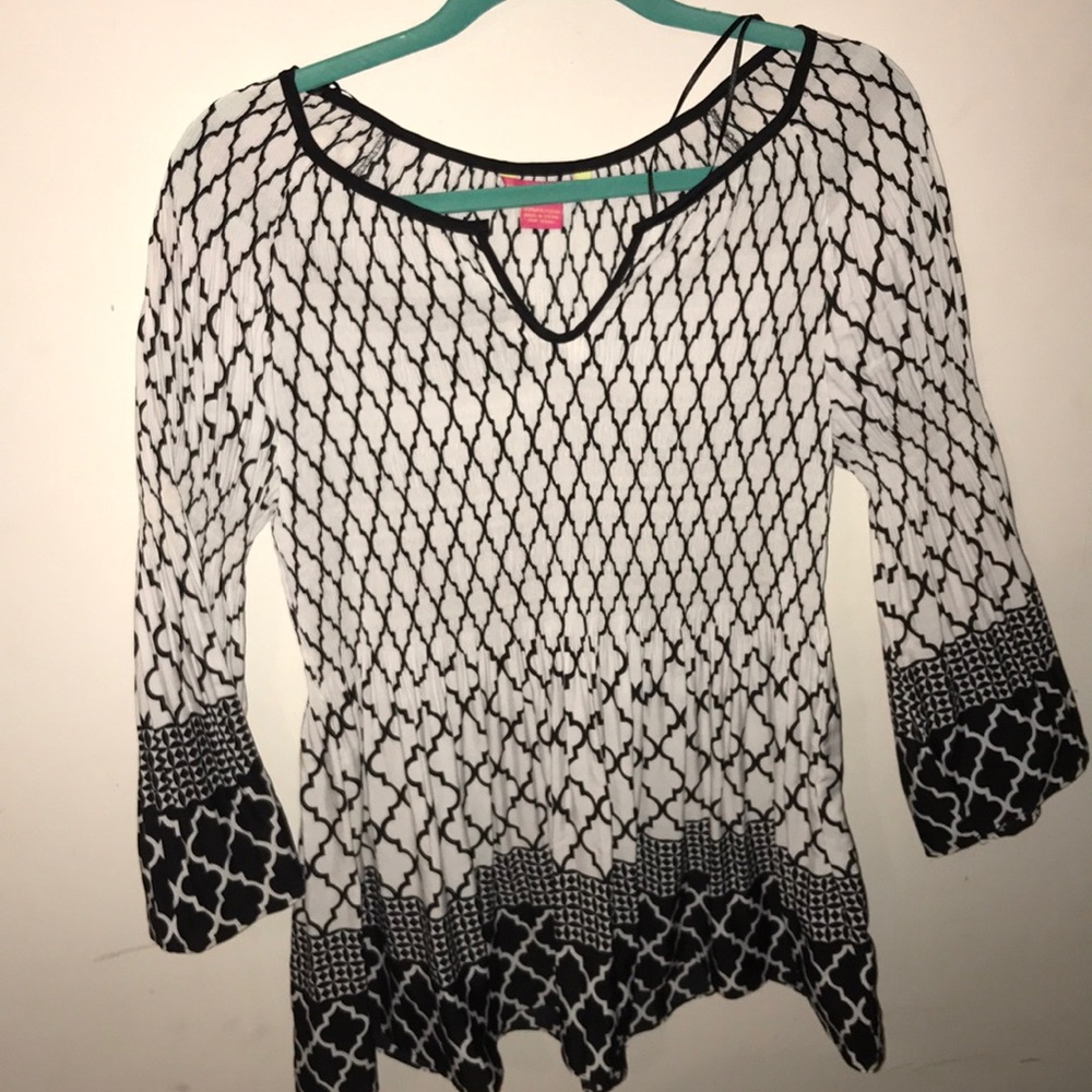 Black and white blouse